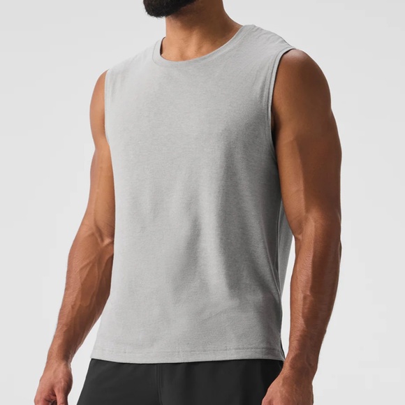 alo Triumph Muscle Tank -  Athletic Heather Grey - Medium - Picture 1 of 4
